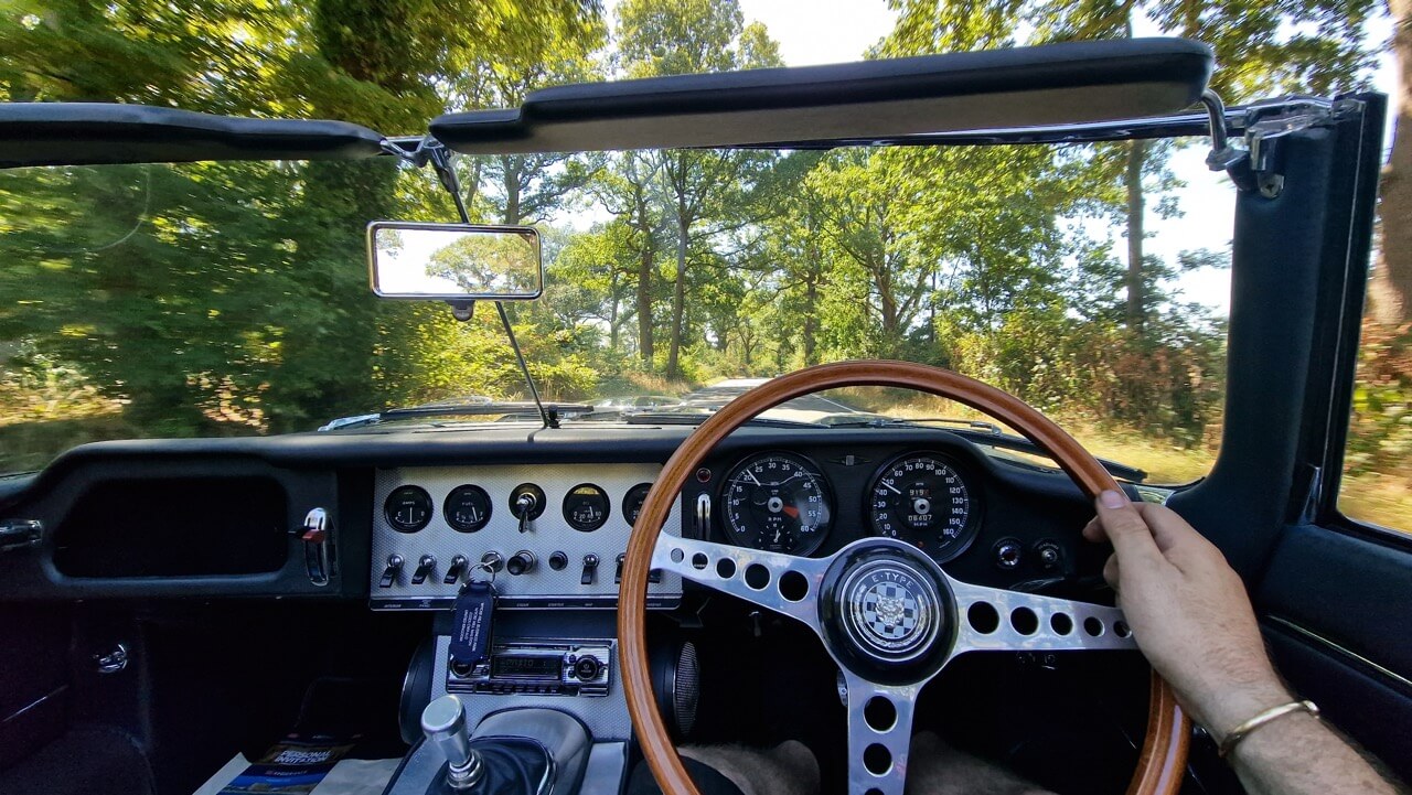 Classic E-Type driving